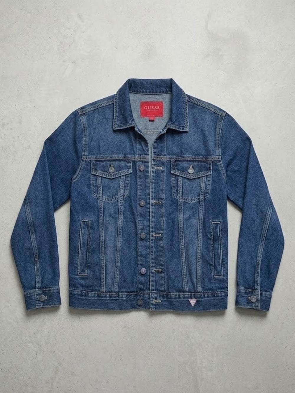 Guess Men's Indigo Denim Trucker Jacket - Size Small